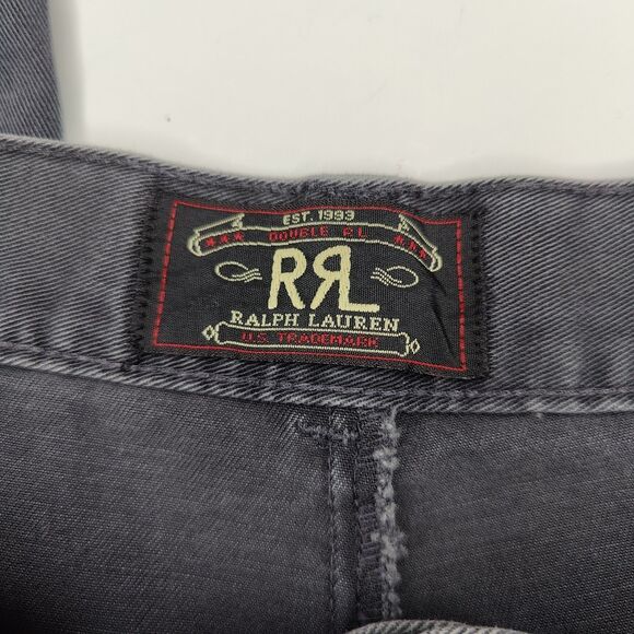 RRL Double RL Ralph Lauren Pants Mens 32x30 Gray Chino Wide Leg Baggy USA - Picture 3 of 8